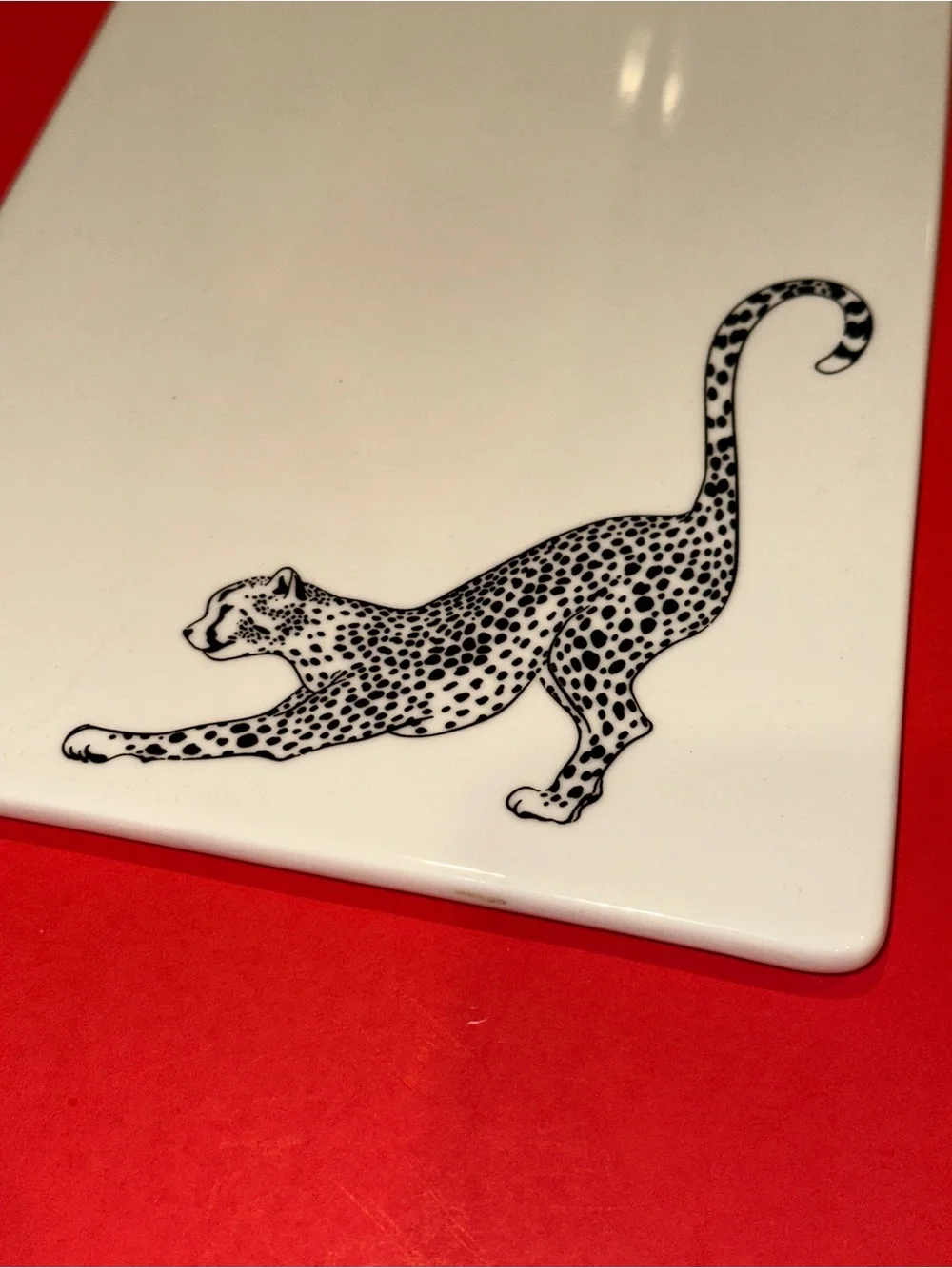 Z Gallerie: Nikki Chu Cheetah Porcelain Cheese Plate 7x11 RARE DESIGN